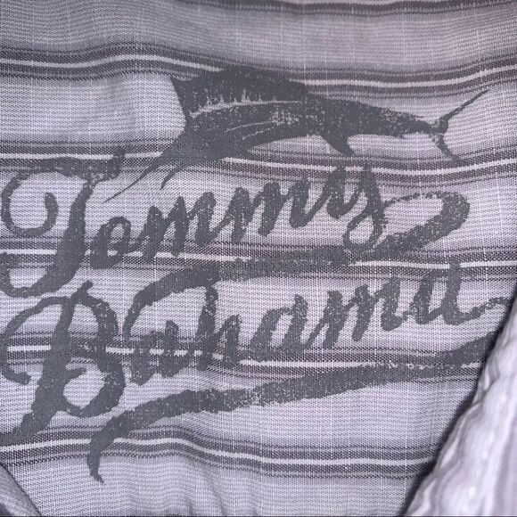 Small Tommy Bahama Gray-White Striped LS Shirt‎ - Picture 6 of 6